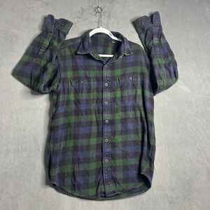 Orvis Men's Perfect Flannel Shirt Plaid 100% Cotton Green Plaid Size Medium‎